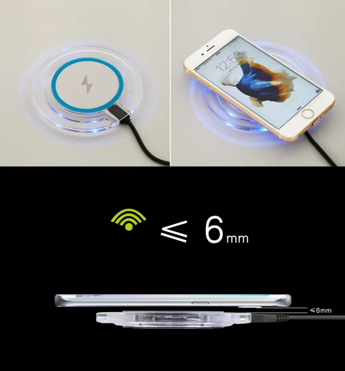 Wireless Charger (Compatible with all wireless charging supported mobiles/Earpods devices)/ Qi Standard Wireless Charger Limitless Charging Pad for Samsung Galaxy S3/S4/S5/S6/Note2/Note3/Note4/iPhone 5/5s/6/6 Plus (White)