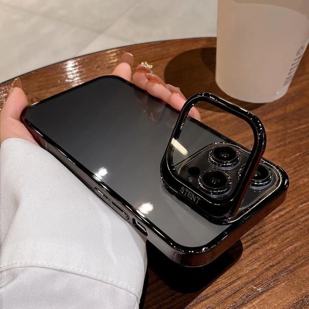 Invisible Kickstand Clear iPhone Case With Lens Protector